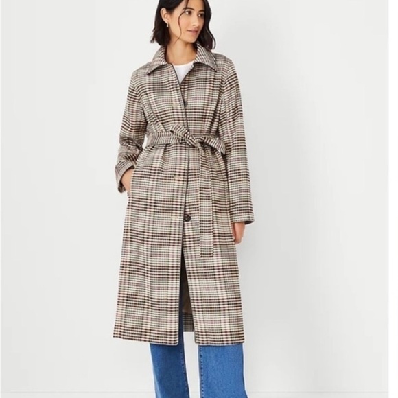 Ann Taylor Mac Belted Plaid Coat - Medium - Picture 5 of 10